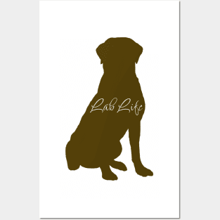 Lab Life Chocolate Labrador Sitting Posters and Art